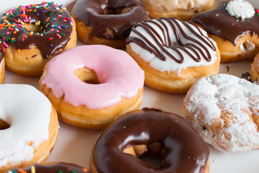 A dozen donuts from Dunkin Donuts